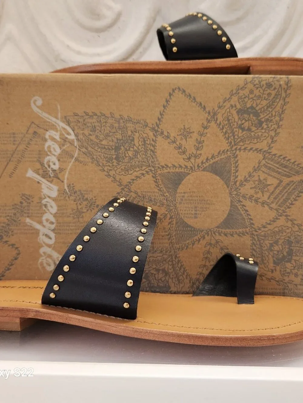 Free People Black Leather Studded 